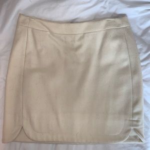 Preppy IVORY J. CREW WOOL holiday MINI SKIRT